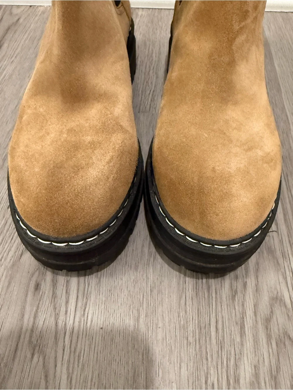Marc Fisher Tan Suede Chukka Lug Boots